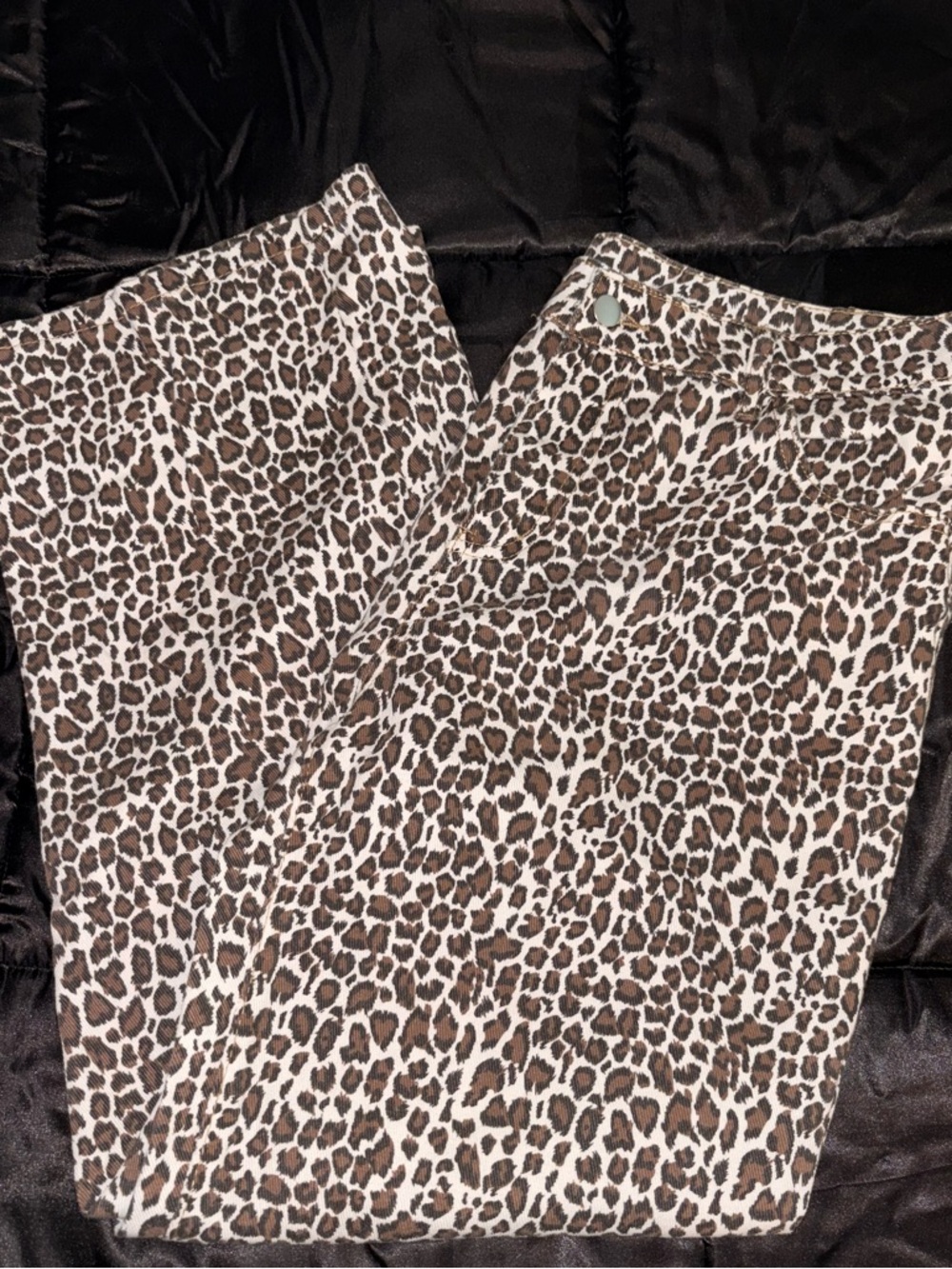 Leopard Print Wide Leg Pants - Brown & Cream Animal Print
